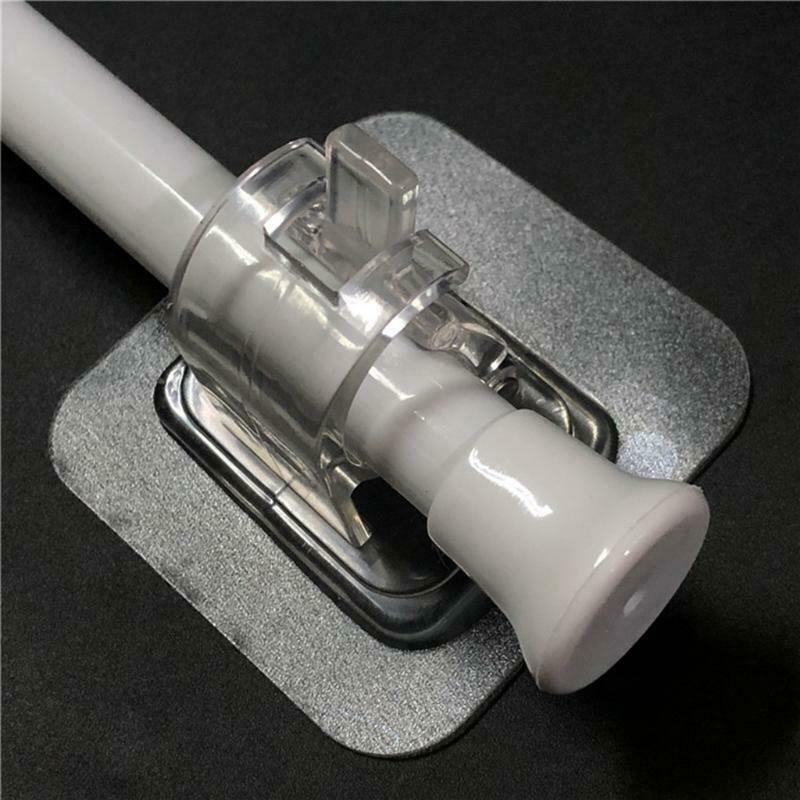 Transparent Hanging Rod Clamps Bathroom Shower Curtain Rod Fixed Clip Bracket
