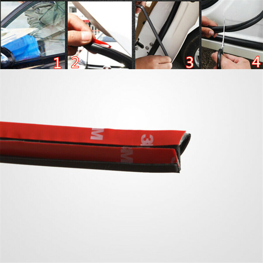 2x 80cm B Type Car B Pillar Rubber Seal Sound Insulation Door Edge Sealing Strip