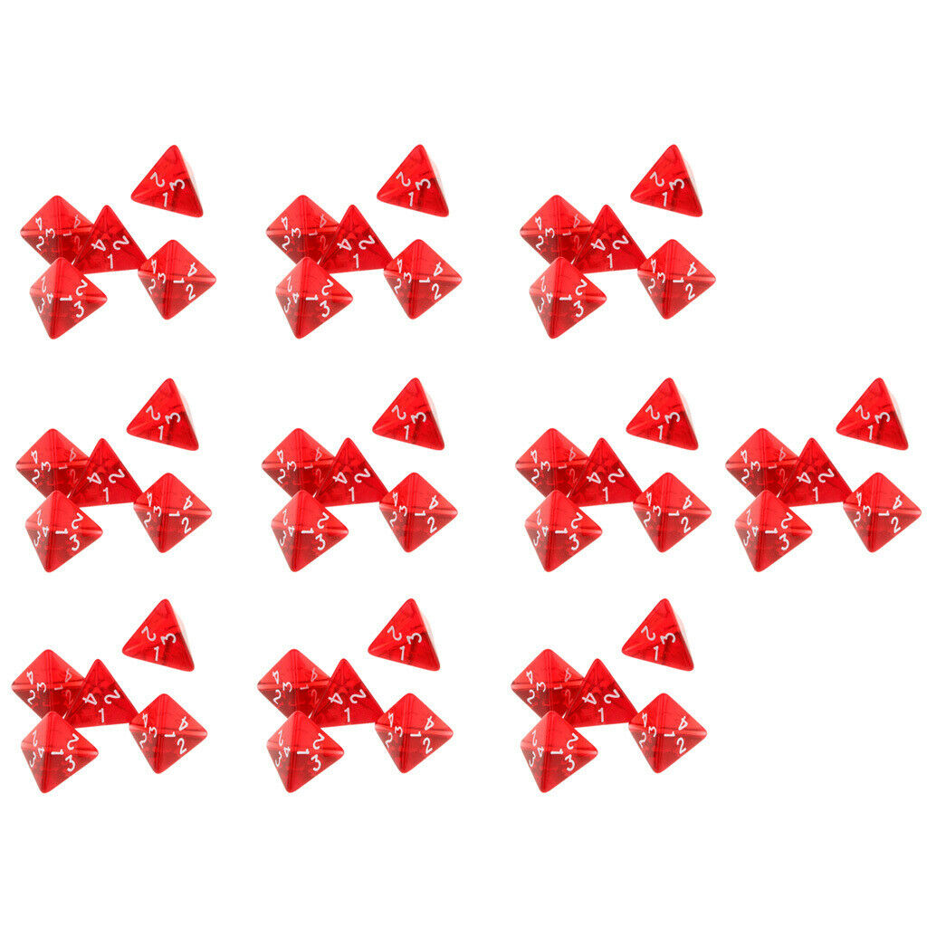 50Pcs Acrylic Multi Side Polyhedral Dice 4-Die 4 Side Dices Board Game Toys