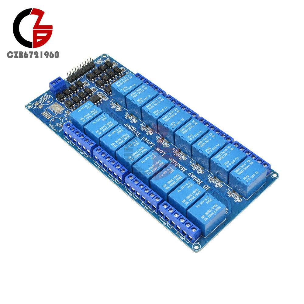 16-Channel 5V Relay Board Module w/ Optocoupler Power Supply Arduino PIC ARM