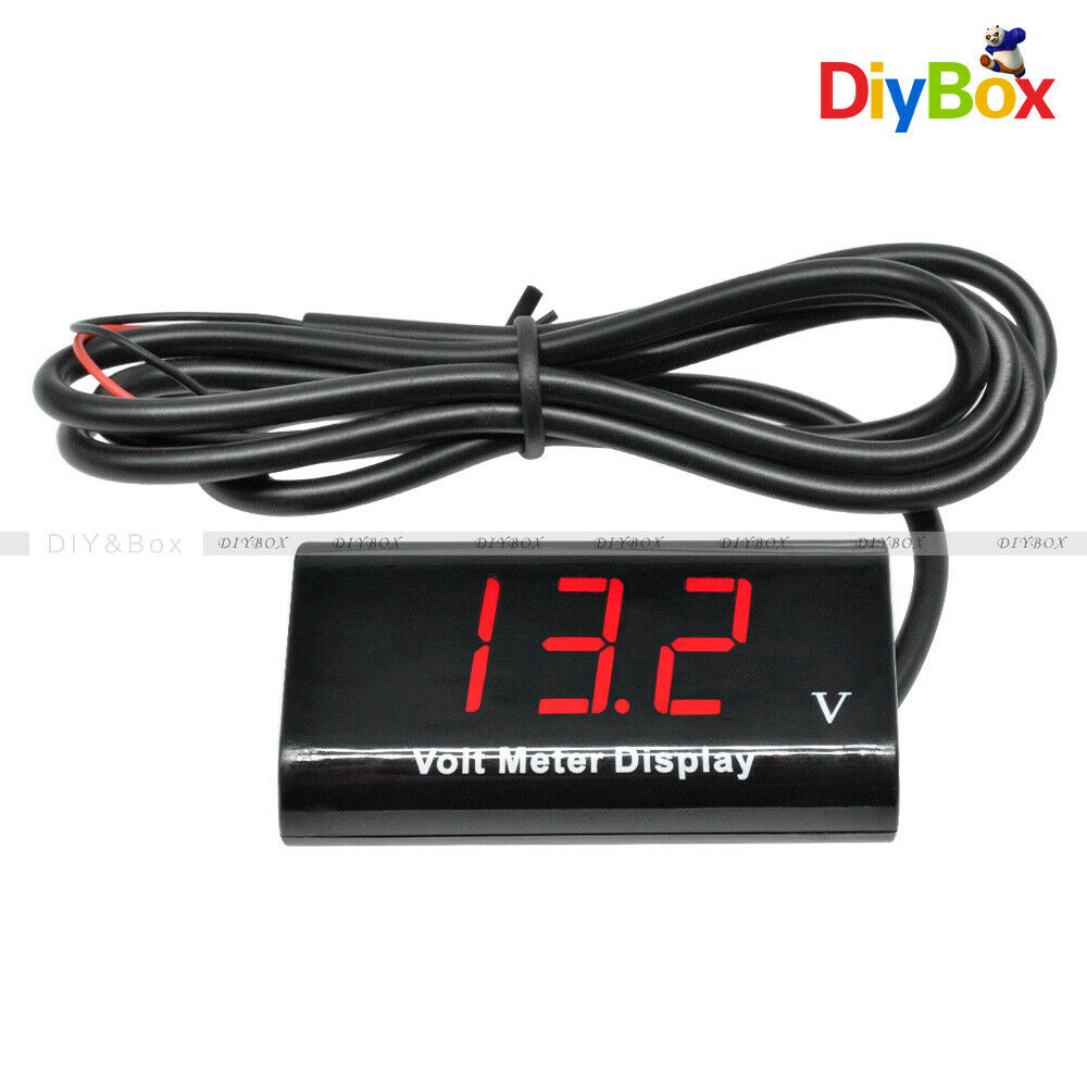 Digital 0.56" Red LED Panel Voltmeter DC 12V IPX6 Waterproof Volt Meter For Car