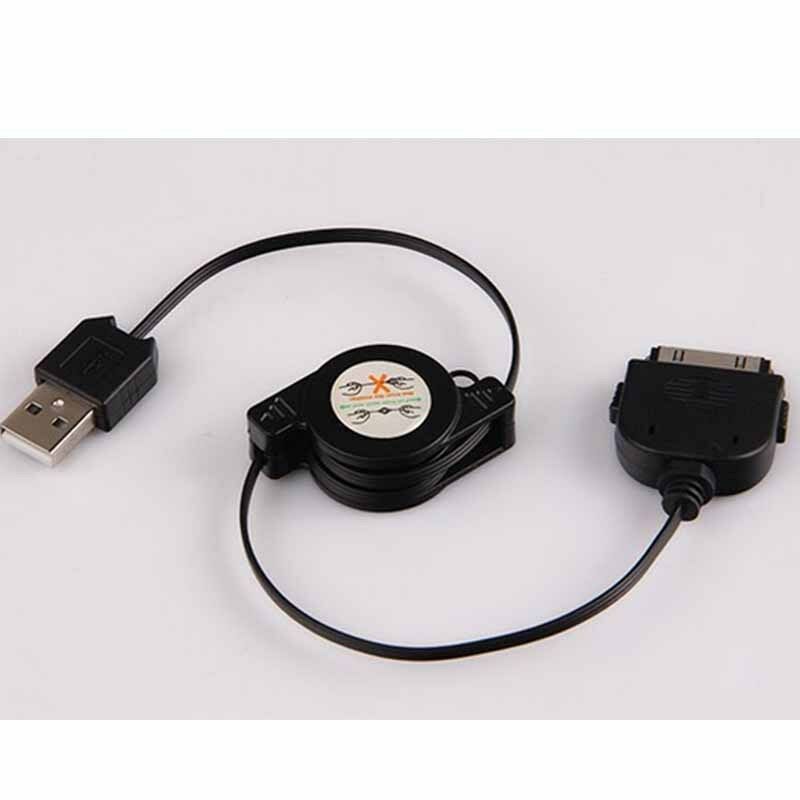 Retractable USB Data Sync&Charger Cable for iPod i Phone 4S 4 3GS Touch nano bl