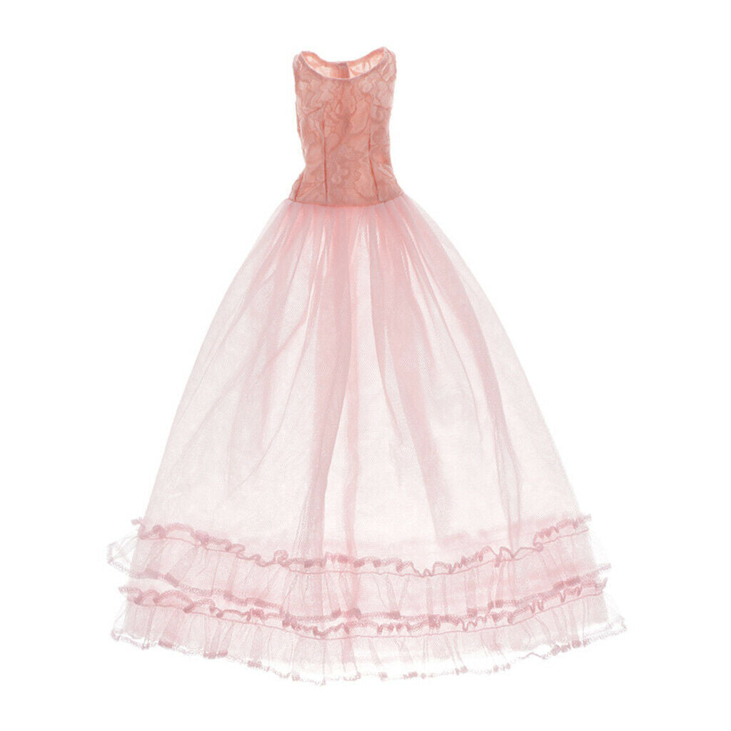 Lace Bridesmaid Dress Wedding Dress Party Evening Dance Gown for 1/3 Pink