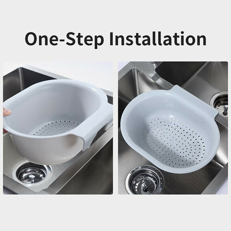 2 PCS Sink Basket for Washing Vegetable and Fruit, Kitchen Drain Shelf StoraB8J6