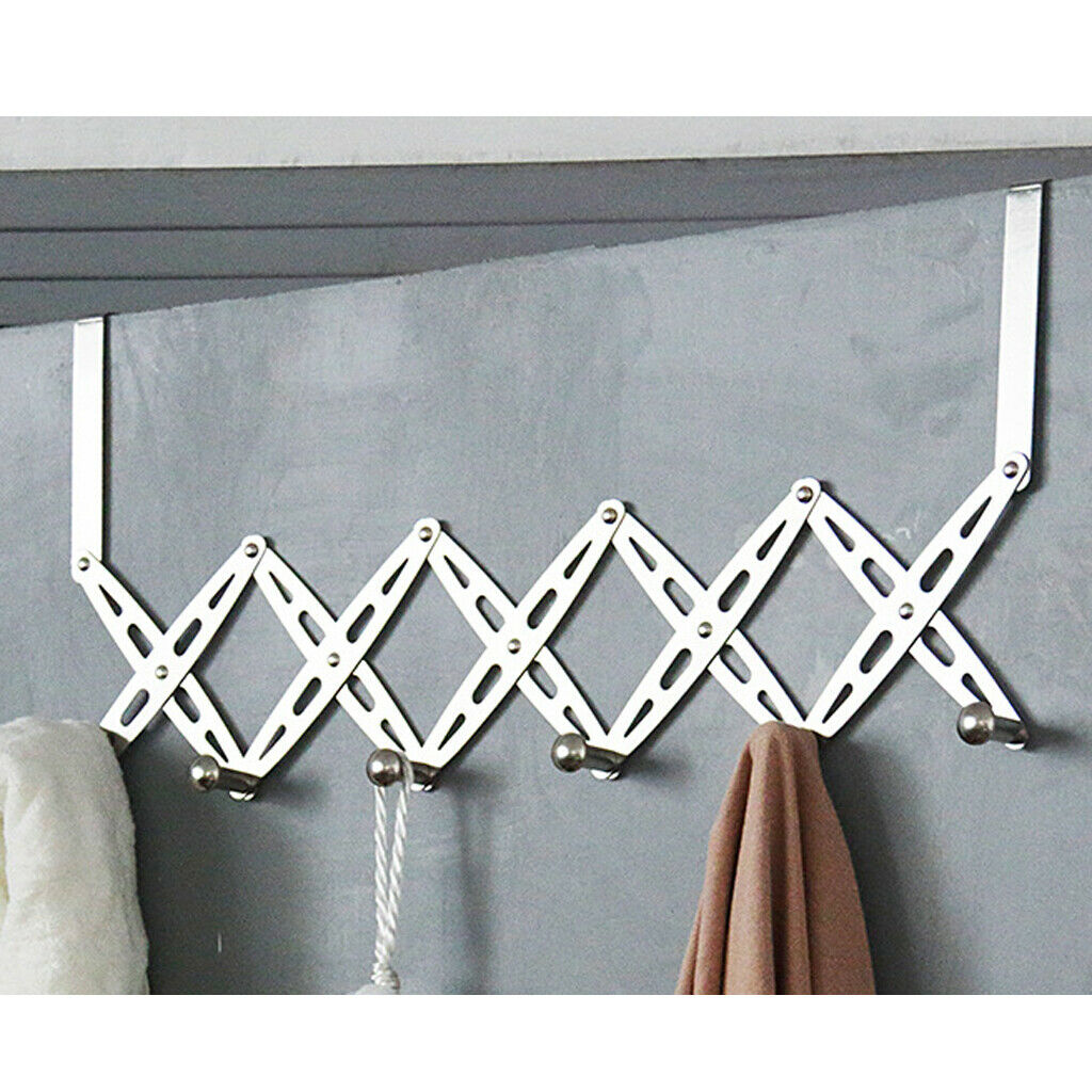 Over The Door Hanger Stainless Hook Clothes Multipurpose Hanging 6 Hooks