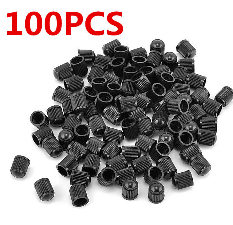 100pcs Plastic Black  Auto Car Bike Motorcycle Truck wheel Tire Valve Stem Caps