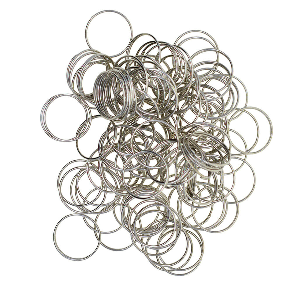 100Pcs 20mm Solid Iron Round Edged Keyring Keychain Split Ring Keys Rings