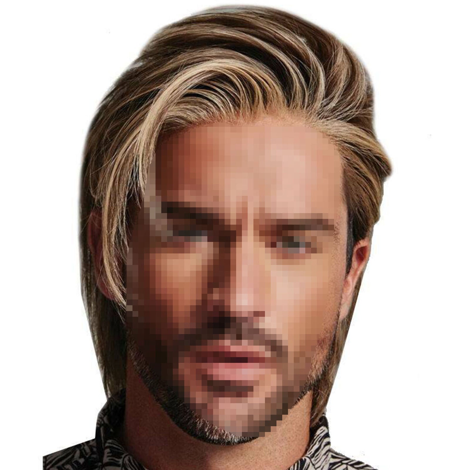 Realistic Mens Blonde Short Straight Hair Wigs Handsome Male Synthetic Full Wig