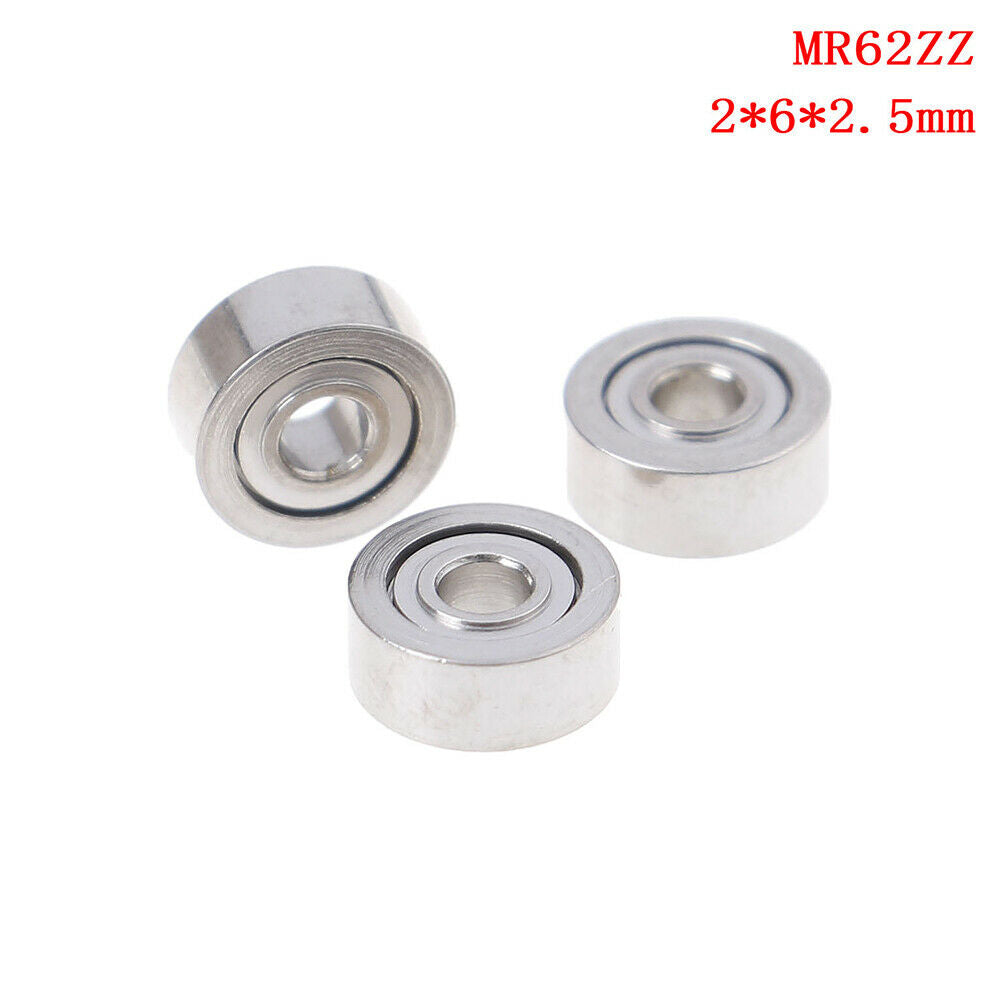 10Pcs MR62ZZ (2x6x2.5mm) metal shielded precision ball bearings mini bear.l8