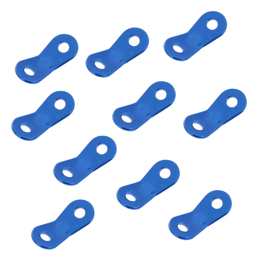 10x Blue Strong Bent Aluminum Alloy Guyline Runners for Camping Tent Awning