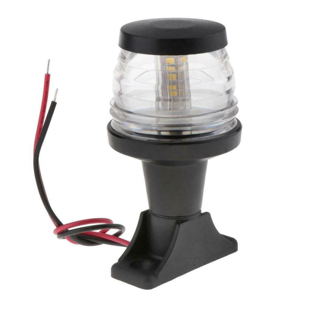 12-24V LED Navigation Anchor Light White 360Â° Boat Marine Strobe Light All