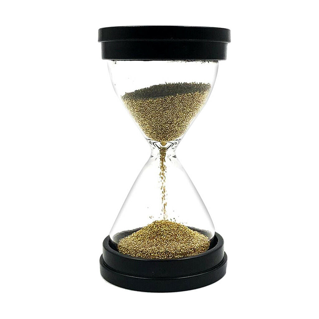Round Plastic Sand Timer Golden Sand Glass Home Office Table Ornaments