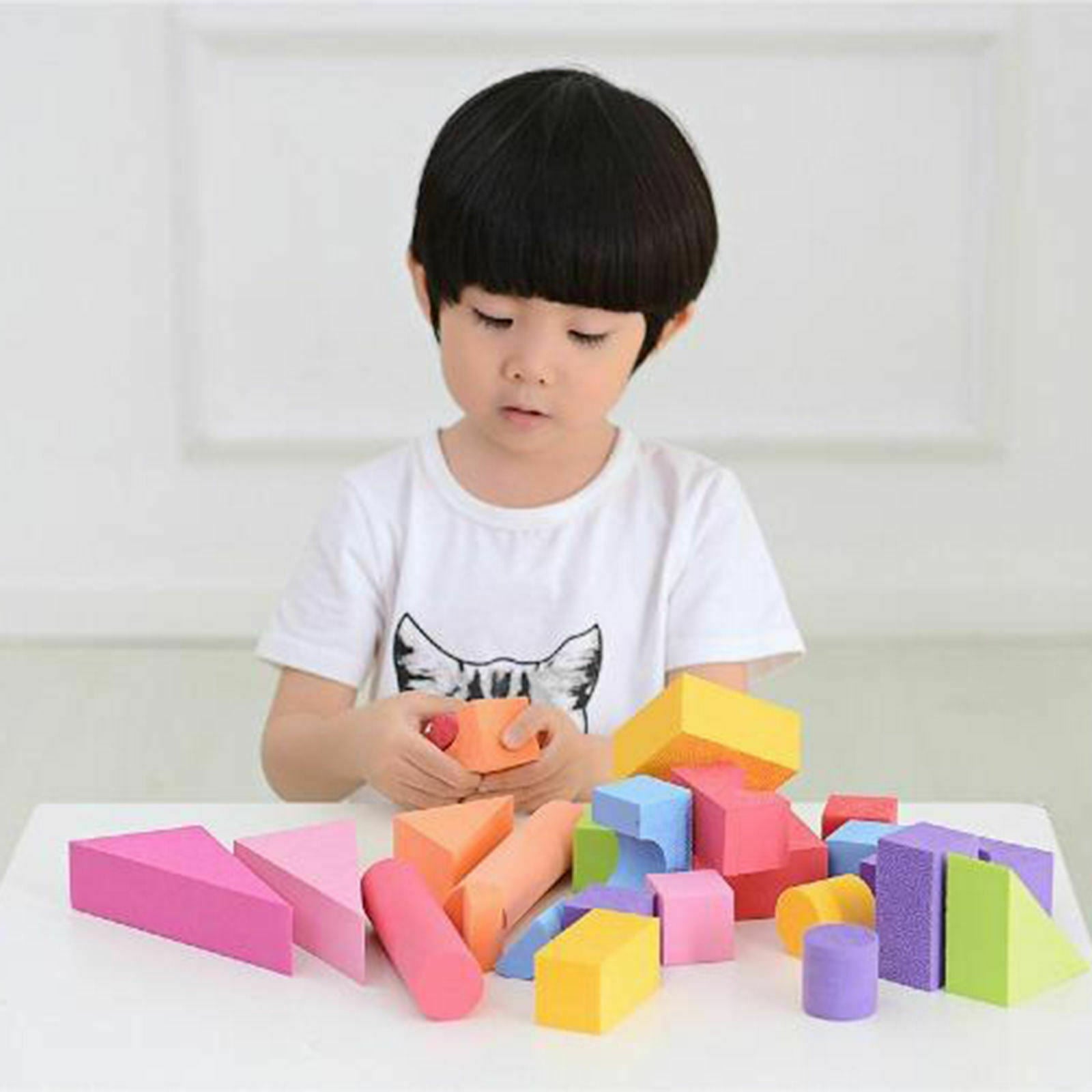 25pcs Soft EVA Foam Building Blocks 3.5cm Thick Stacking Blocks Toys Set
