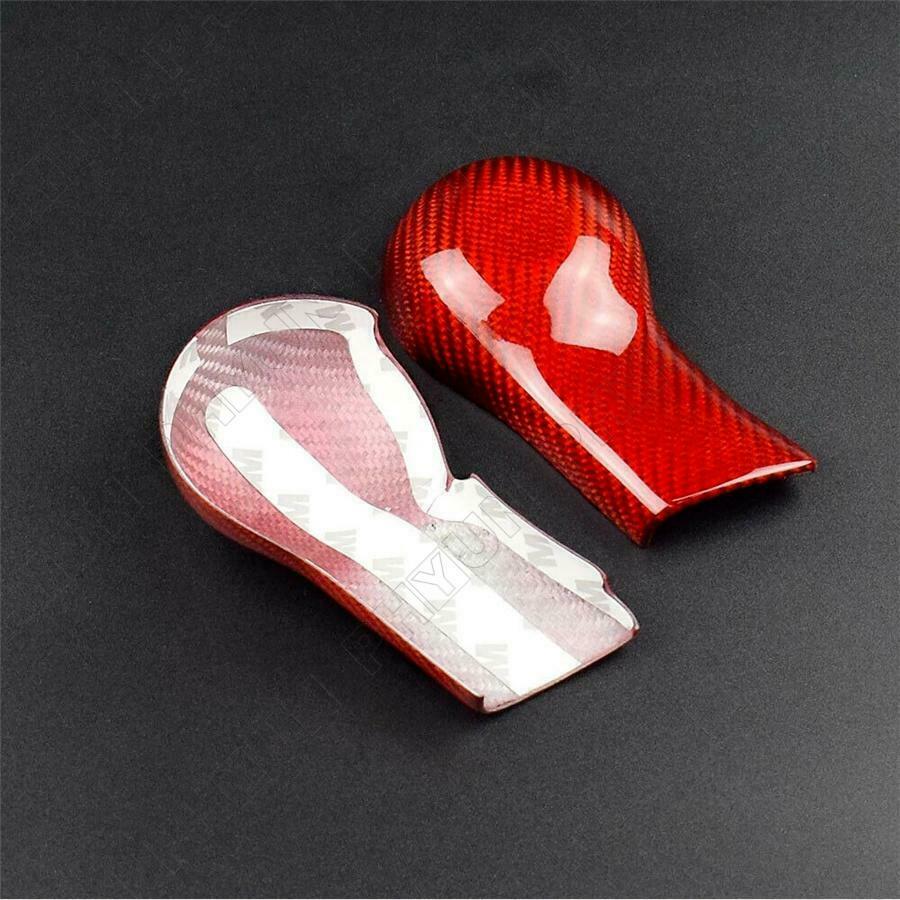 Red Carbon Fiber Gear Shift Knob Head Cover Trim For Chevrolet Camaro 2010-2015