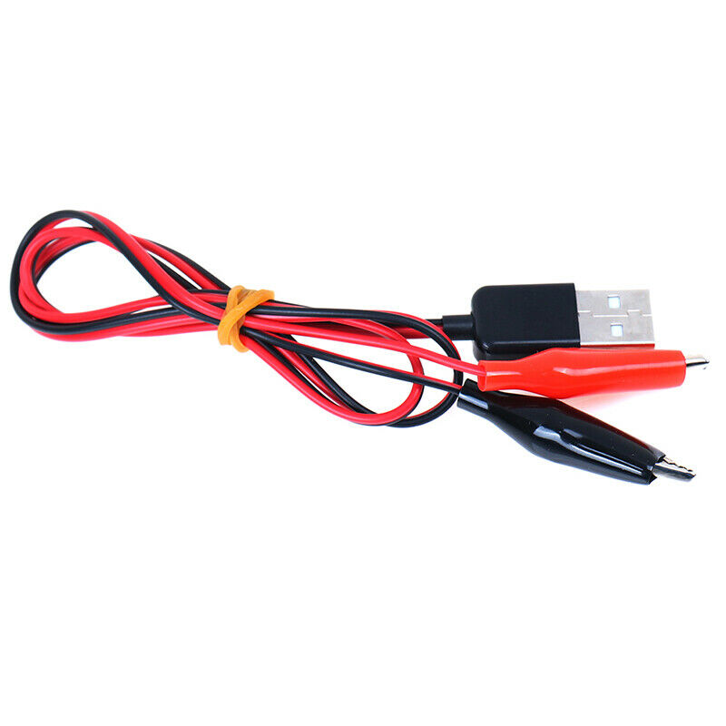 1Pc Alligator Test Clips Clamp to USB Male Connector Power Supply Adapter.l8
