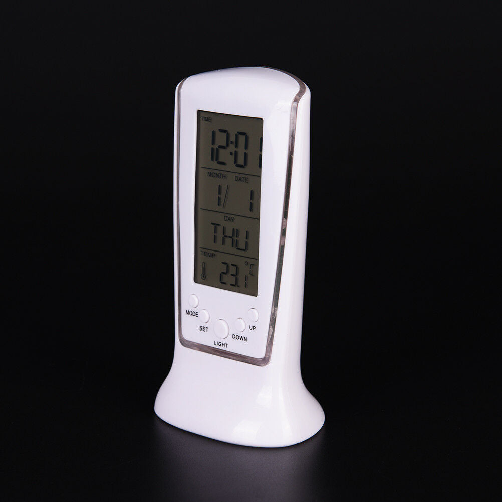 LED Digital Table Alarm Clock with Backlight Electronic Calendar Thermome.l8