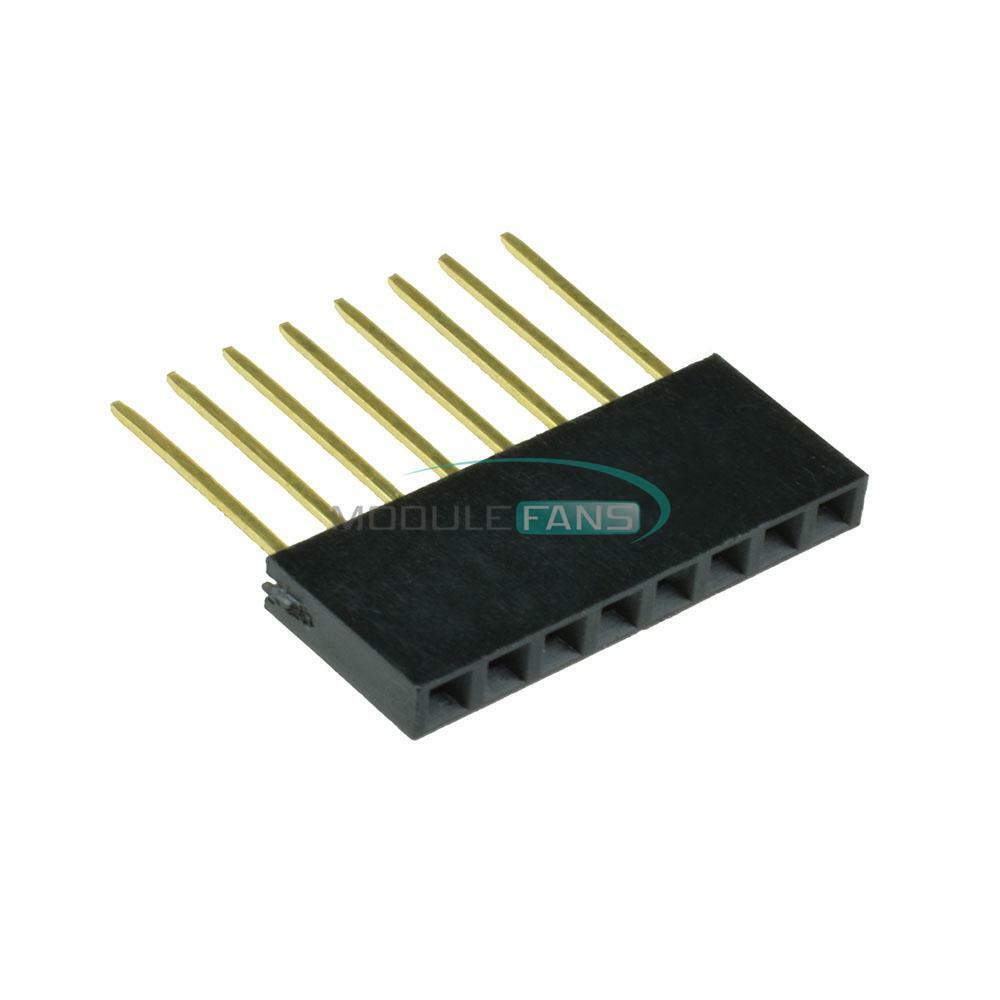 50pcs 2.54mm Pitch Single Row Stackable Shield Female 8-Pin Header for Arduino
