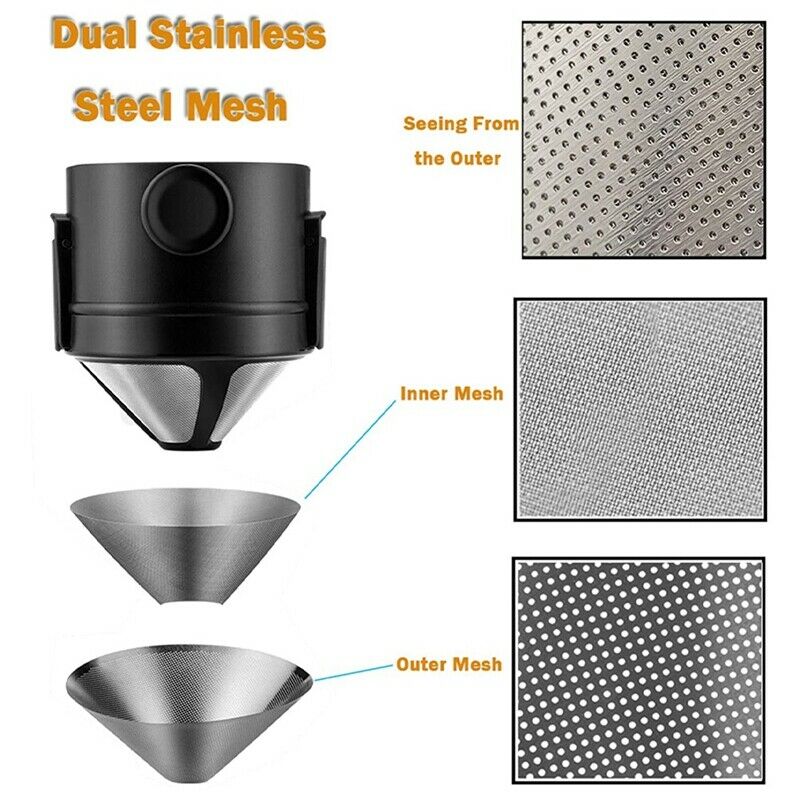 Pour over Coffee Dripper, Stainless Steel Coffee Maker Filters for 1 to 2-CuX6O6