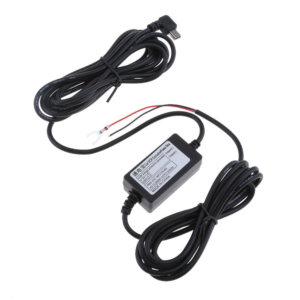 8/36V to 5V3A Car   Cam Hardwire Kits Left Bend Mini USB Head Cable 3.5M