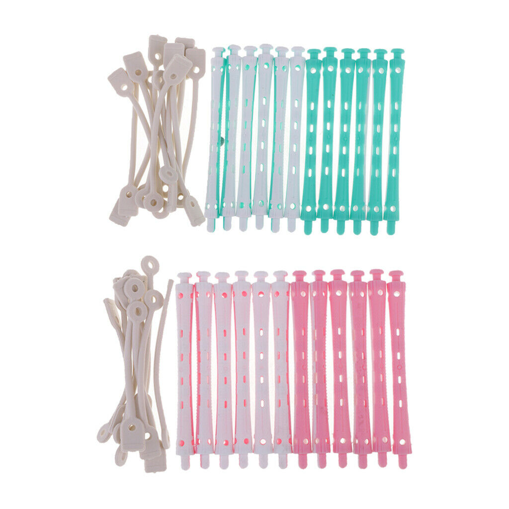 24 x Hair Perm Rods Hair Curler Set DIY Hair Styling Hairdresser Accessories