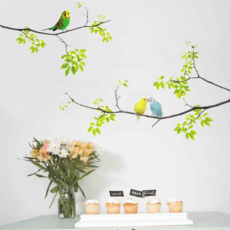 Vivid Wall Decals Birds on Tree Peel and Stick Fresh Removable Wall Stick SL SJ