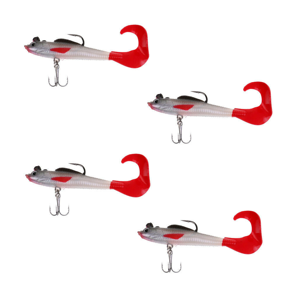 4 Pieces Fishing Lures Crankbaits Hooks Minnow Artificial Soft Bait Tackle