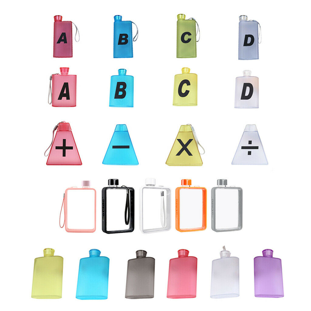 Clear Book Portable Paper Pad Water Bottle Flat Drinks Cup Kettle Black