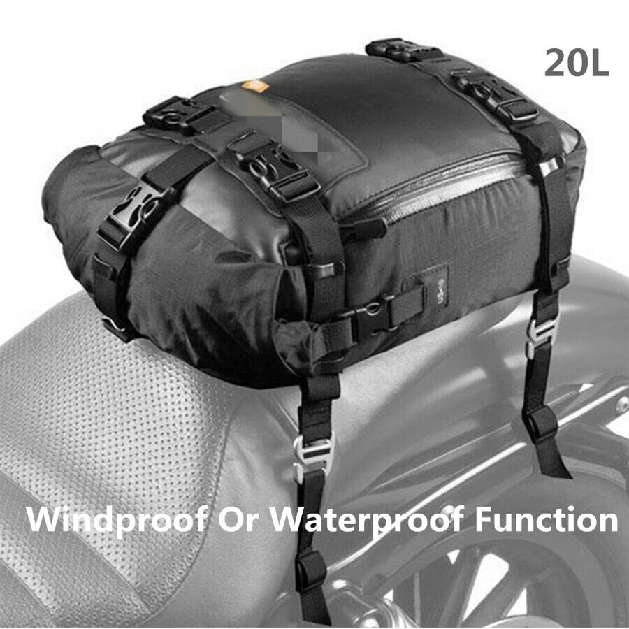1 Pcs 20L Tail Bag Motorcycle Storage Backpack Black Multi-functional Rear Seat
