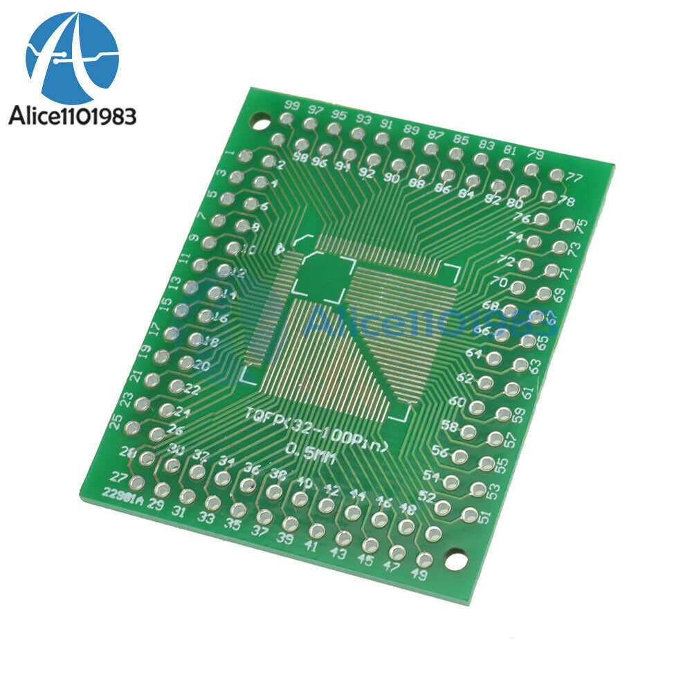 2PCS QFP/TQFP/FQFP/LQFP 32/44/64/80/100 To DIP Adapter PCB Board Converter