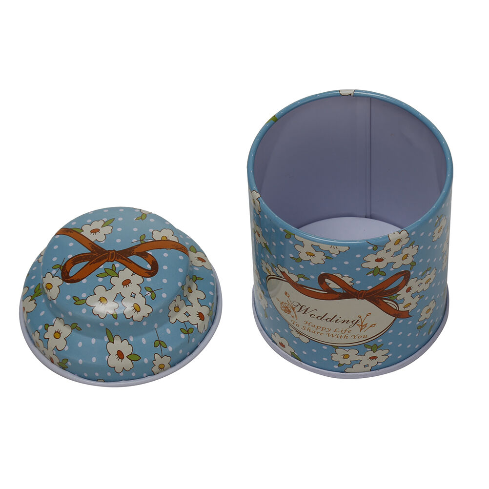 Flower Design Metal Sugar Coffee Tea Tin Jar Container Candy Sealed Cans .l8
