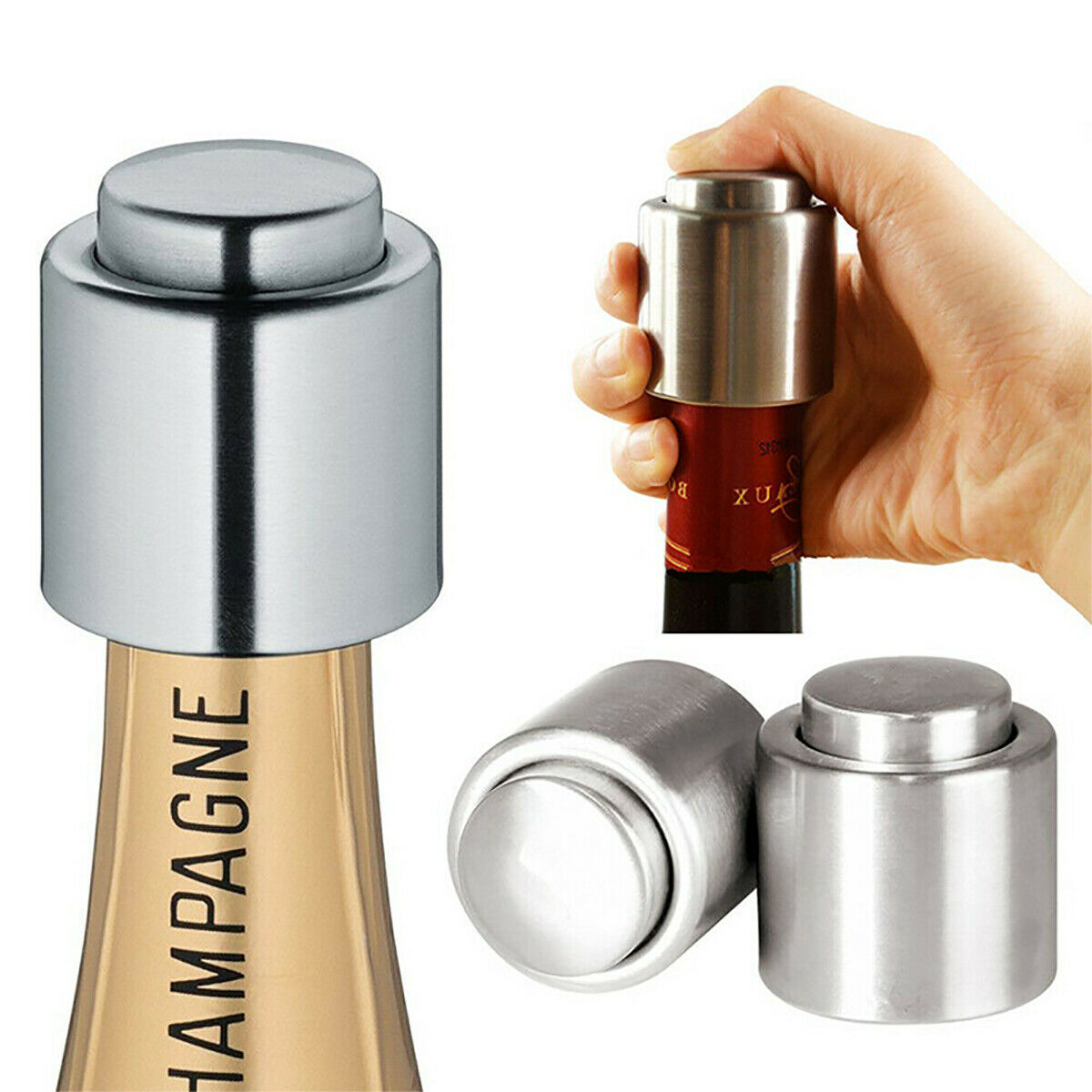 Stainless Steel Leakproof Wine Bottle Stopper Vacuum Red Wine Caps Sealer Fresh
