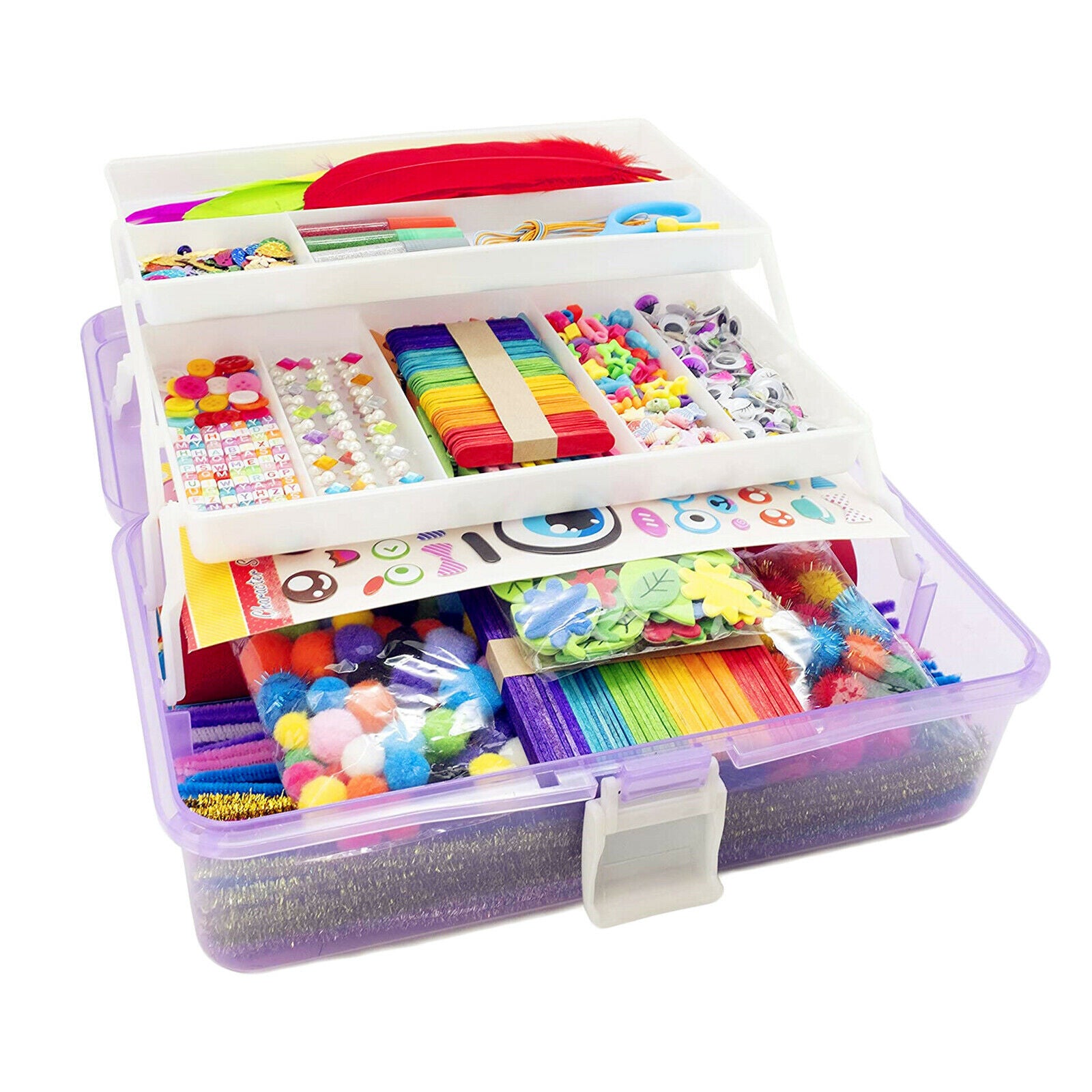 DIY Art Supplies for Kids Kindergarten Home Arts Set Portable Folding Box