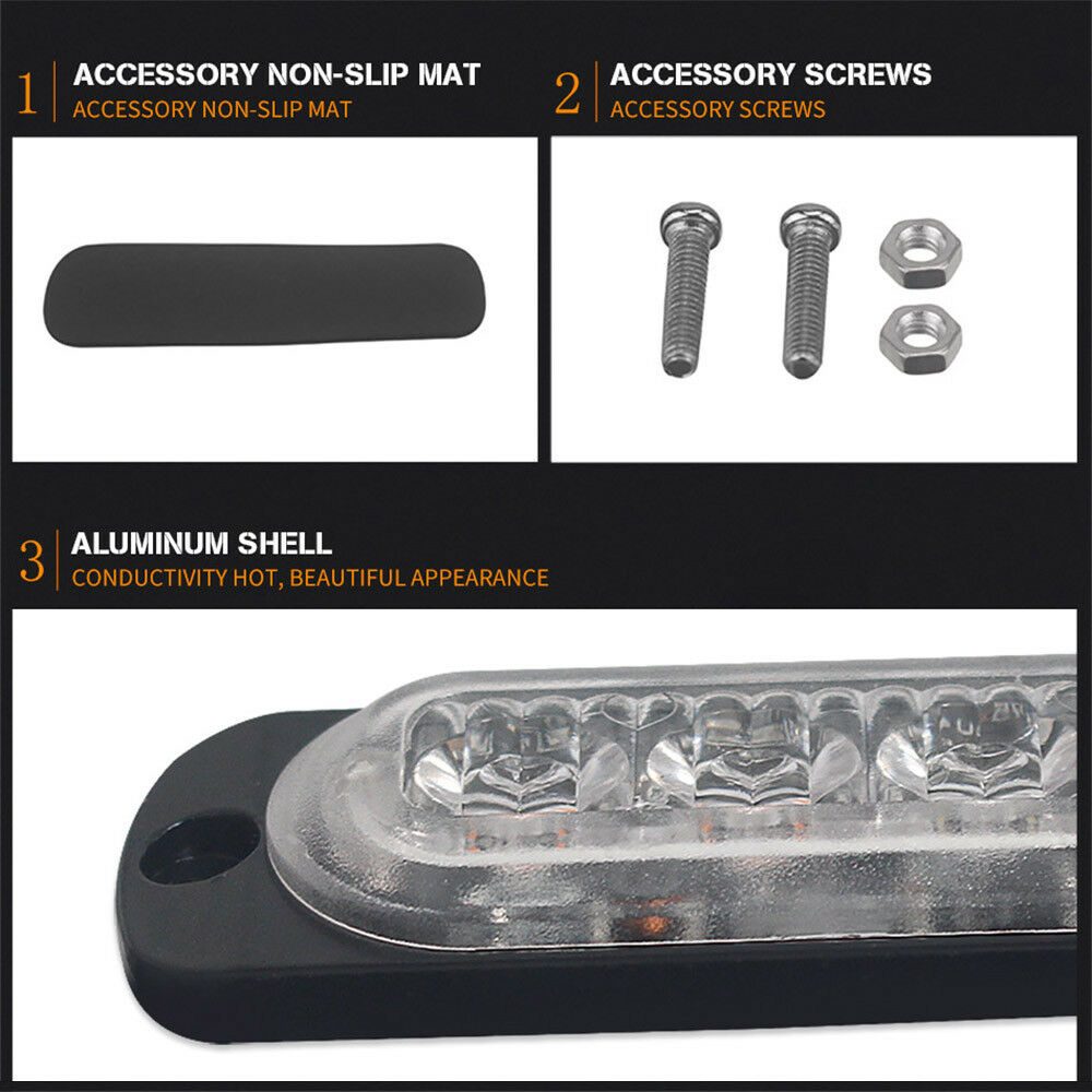 1pc 4LED 12W Car Truck Motorbike Dual Color Strobe Flash Emergency Light Bar #ur