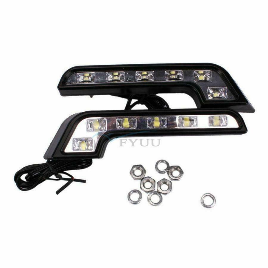 2× 18×4×1.5cm Automobile DC 12V Shakeproof Left & Right LED Daytime Running Lamp