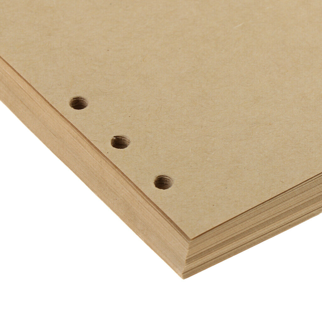 80 Sheets A6 Unlined Refill Unlined Kraft Paper Inserts Loose Leaf Refillers