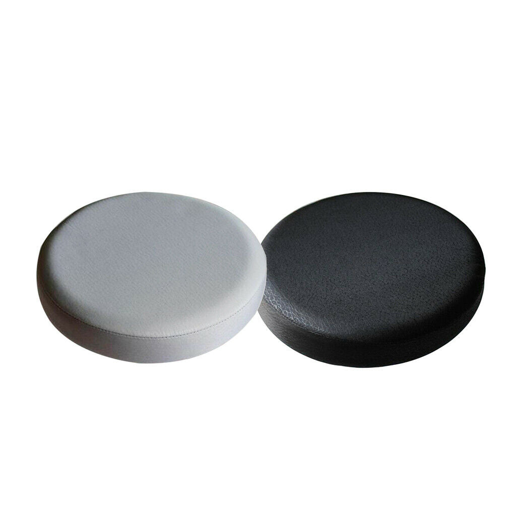 Grey &Black 2Pcs 35cm Waterproof Anti-slip Bar Stool Cover Round Lift Chair Seat