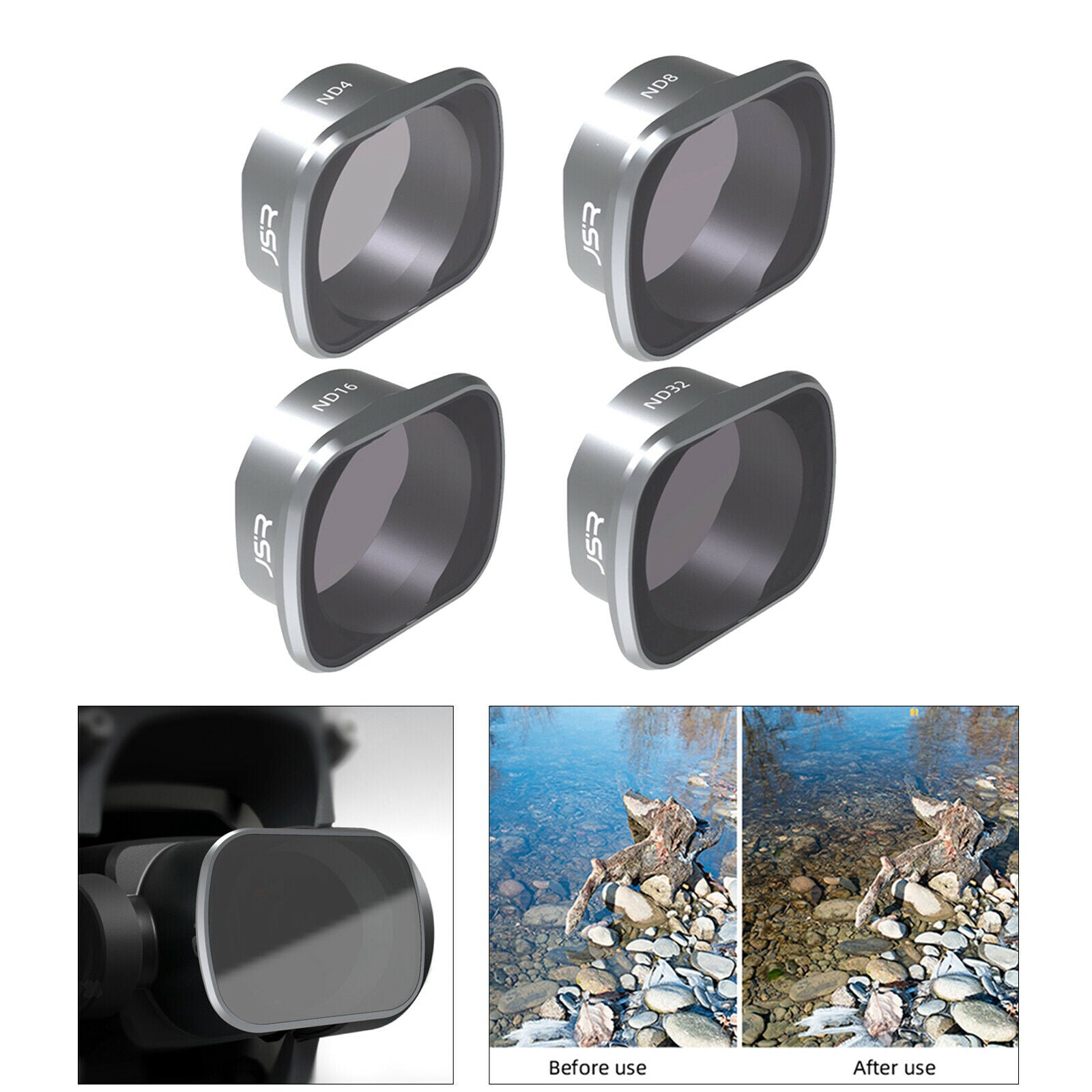 4Pcs ND4 ND16 Lens Filter Set Fit for DJI FPV Combo Drone Camera Accessories