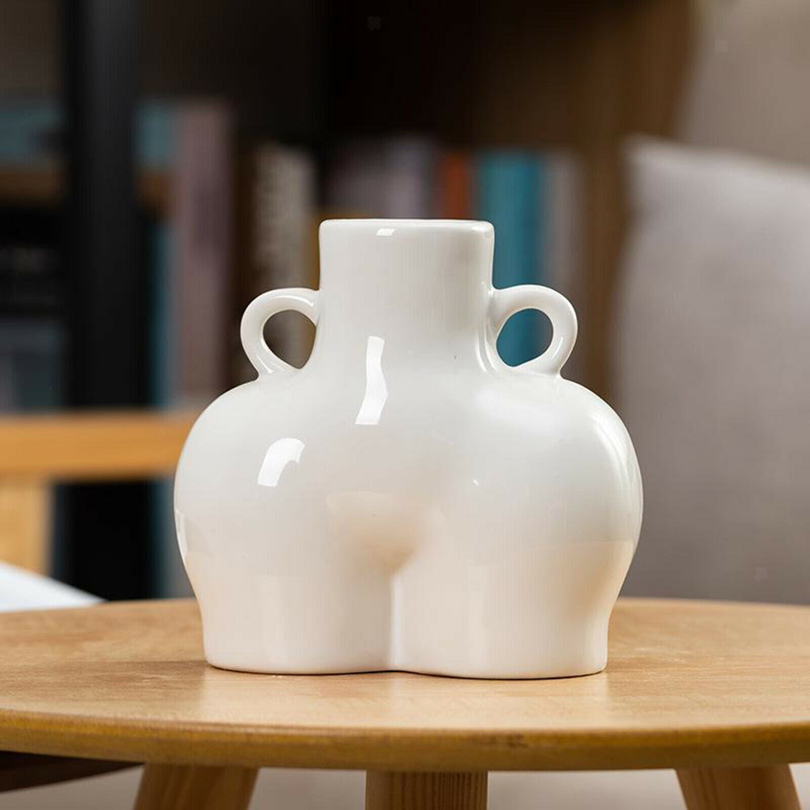 Human Body Flower Vase Planter Pot Desktop Photo Prop Ornament B S White