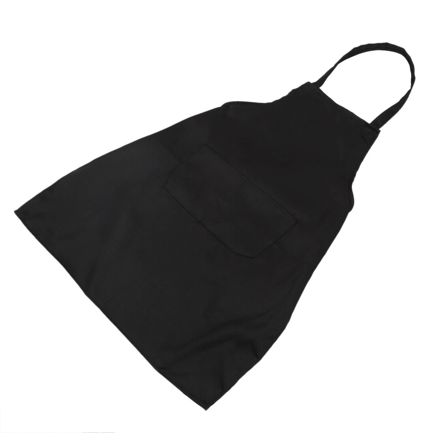 Unisex 2 Pocket Black Kitchen Apron Bib, One Size in Medium W3U2U2