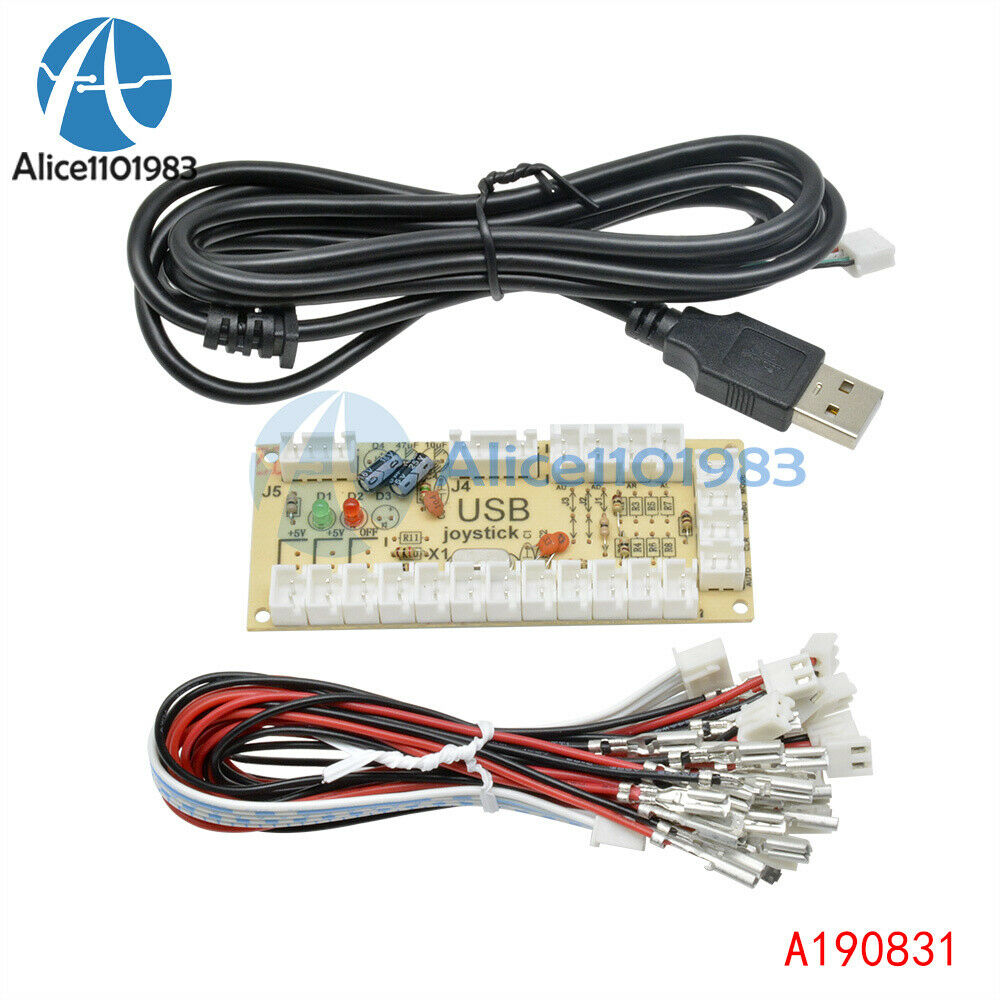No Delay Arcade USB Encoder To PC 5Pin Joystick For MAME + Push Buttons Cable