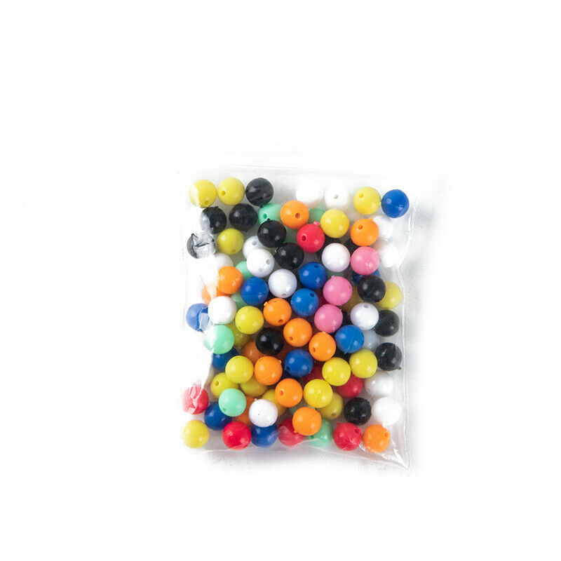100pcs Multiple Color Mixed Fishing Rigging Plastic Beads Stops Lure SpinnerFCA