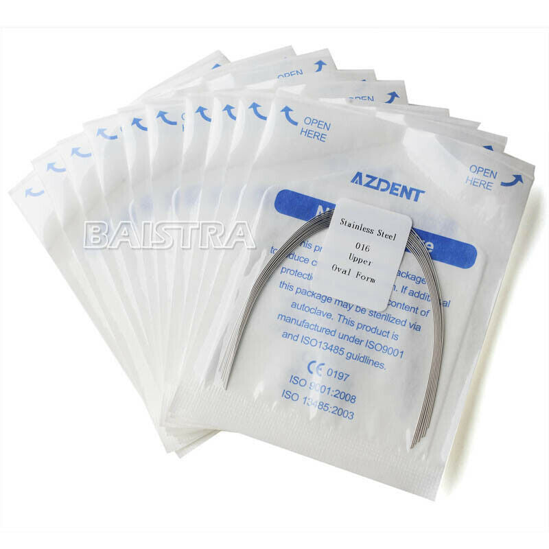 50 Packs Dental Orthodontic Stainless Steel Round Arch Wires 016 Upper AZDENT