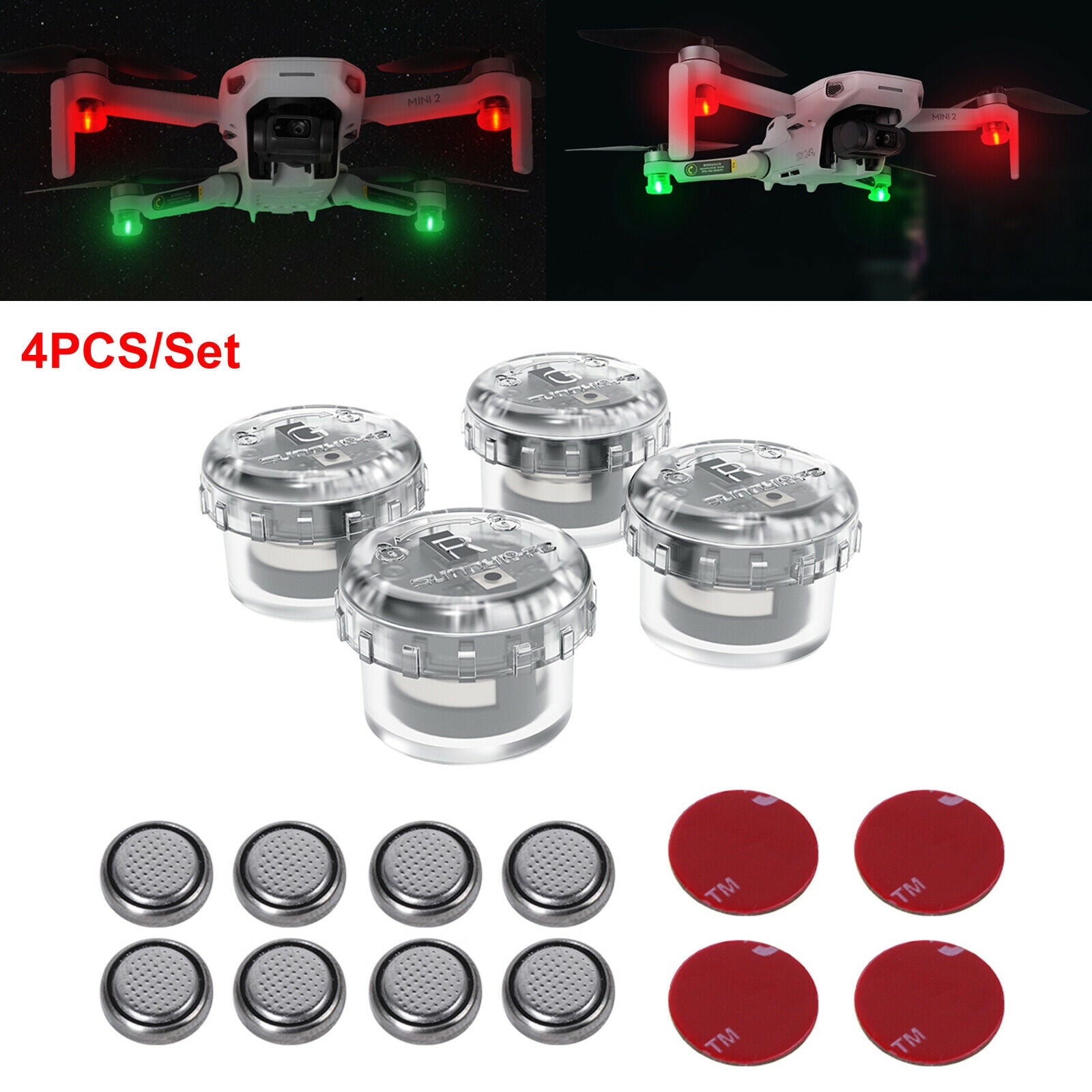 For DJI Mavic Air2/Mini 2/Autel Evo II Night Flying Light LED Strobe Signal Lamp