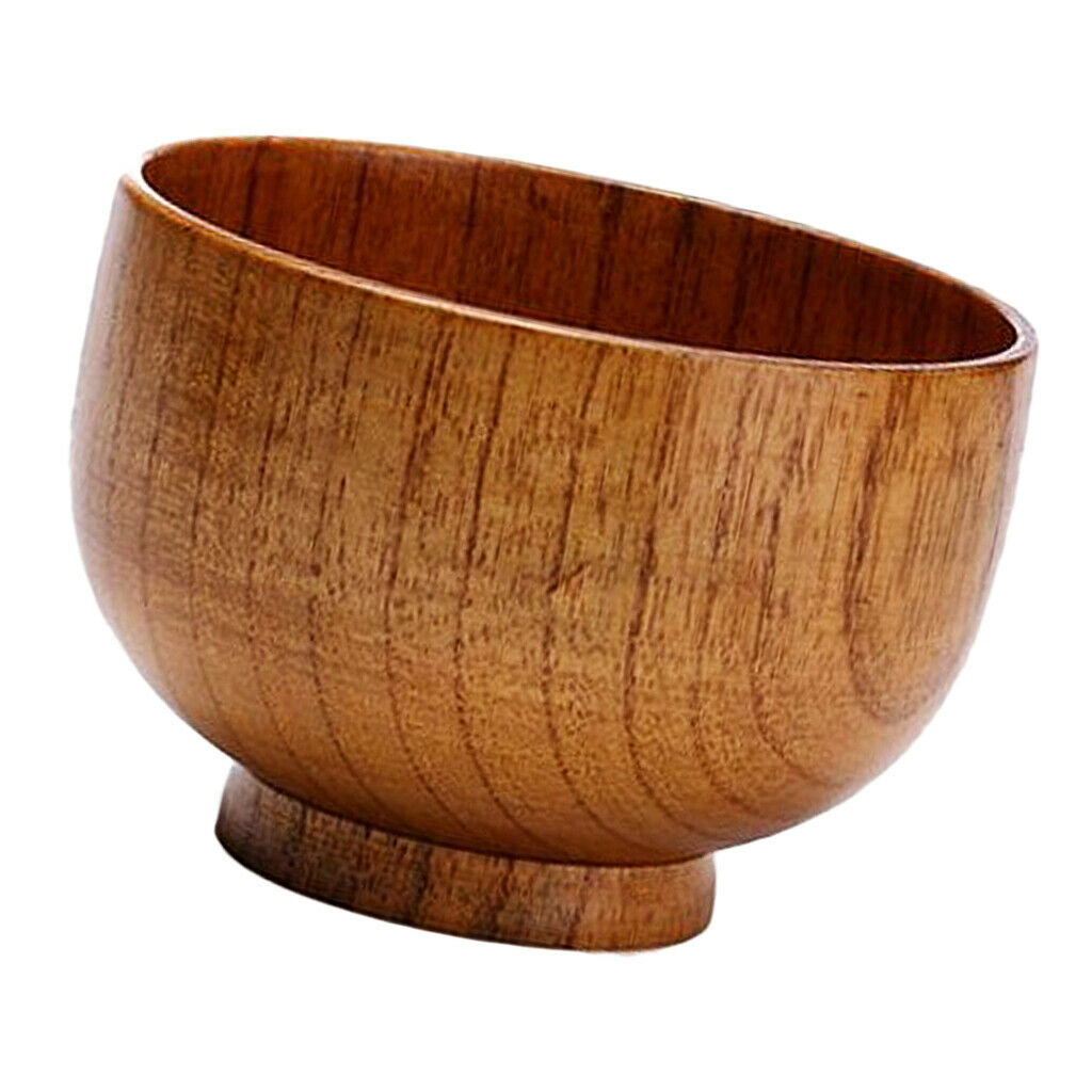 3 pieces Japanese Style Kitchen Wooden Rice Soup Fruit Bowls Set for Kid