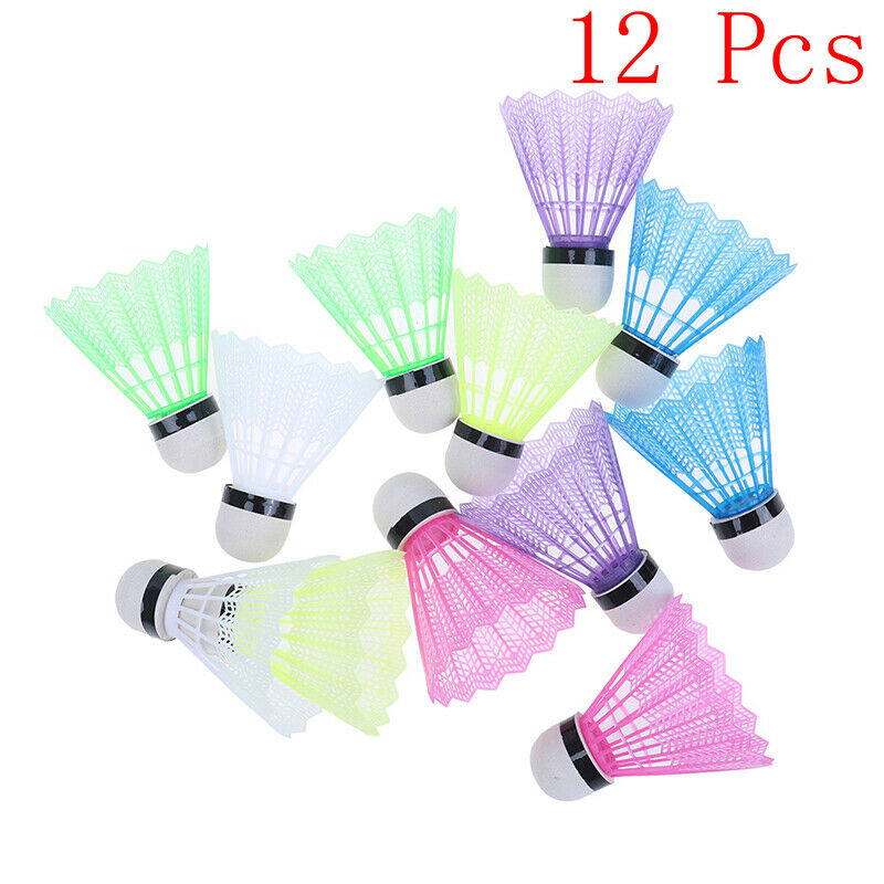 12 Pcs Colorful Plastic Badminton Ball Shuttlecocks Outdoor activities Sp Fx