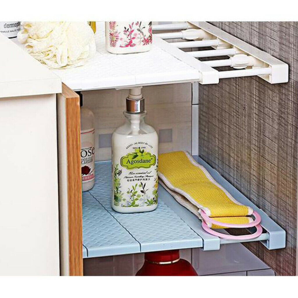 Pack 2 Closet Tension Shelf & Rod Expandable Storage Rack Organizer Divider