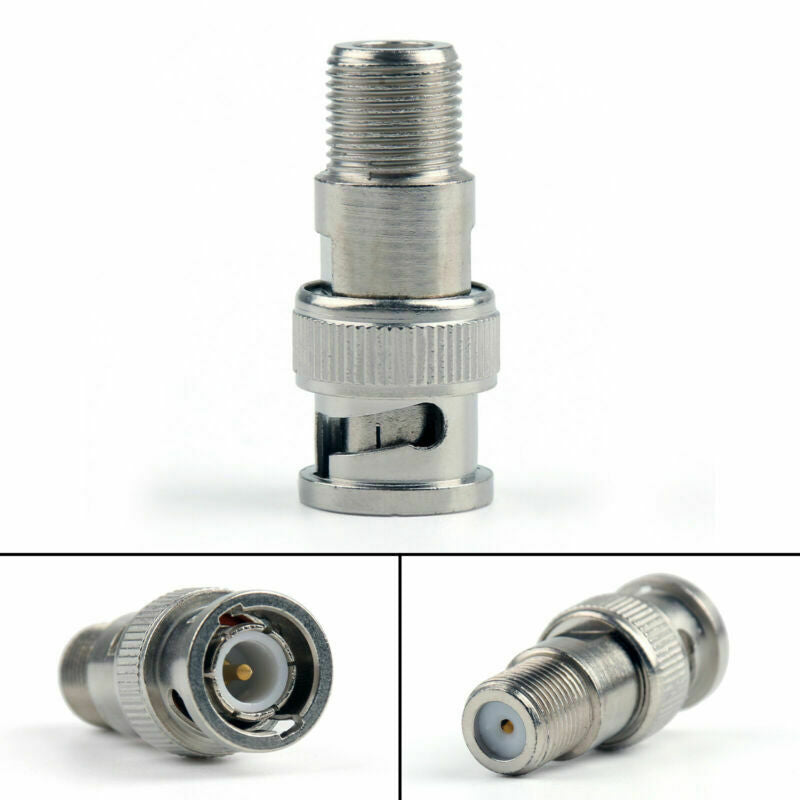 10x Adapter BNC Plug Male To F TV Female Jack RF Connector Straight M/F  AT2
