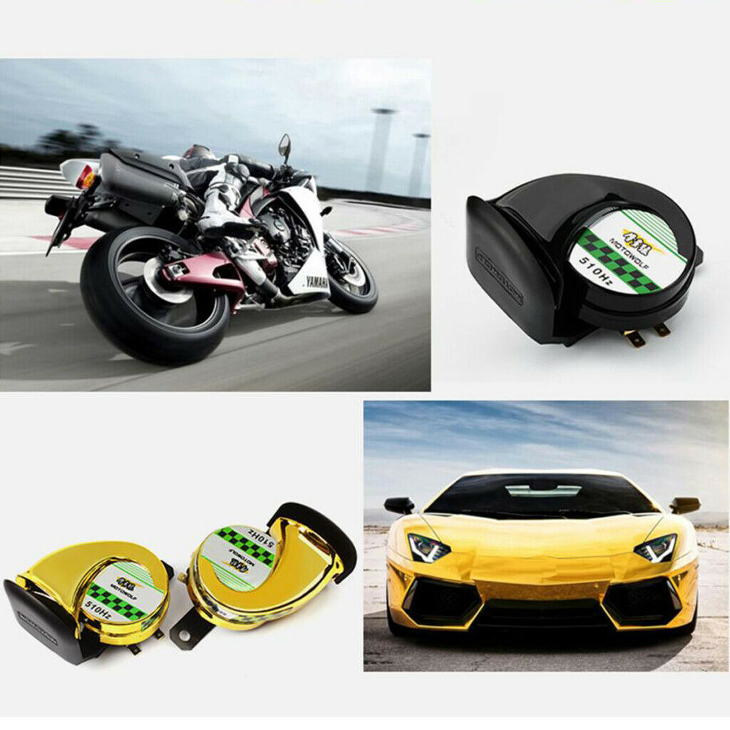 110dB 510HZ Snail Horn Universal for 12V Motorcycle Motorbike Car - Black