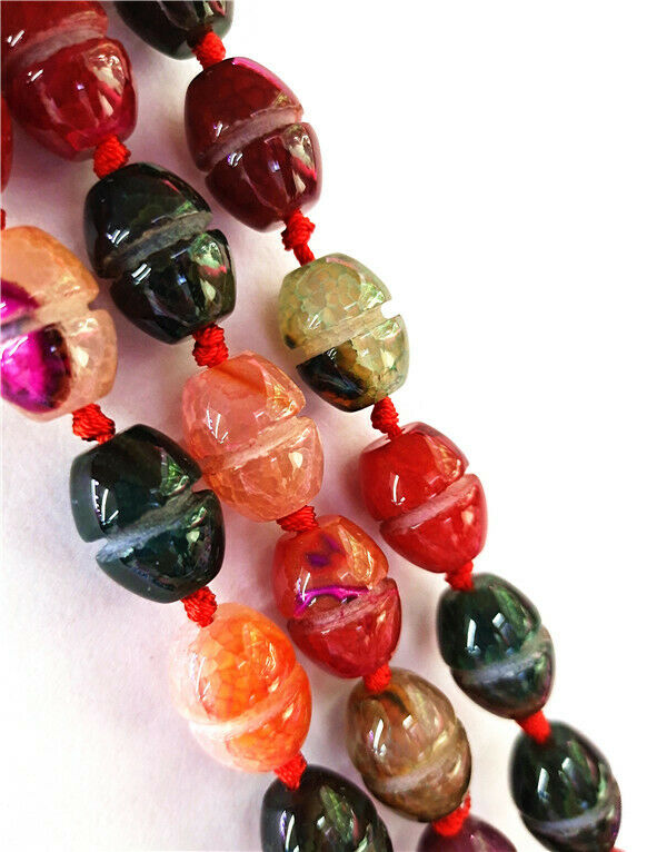 1 Strand 18x15mm Colorful Dragon Veins Agate Barrel Loose Beads 15.5inch HH8479