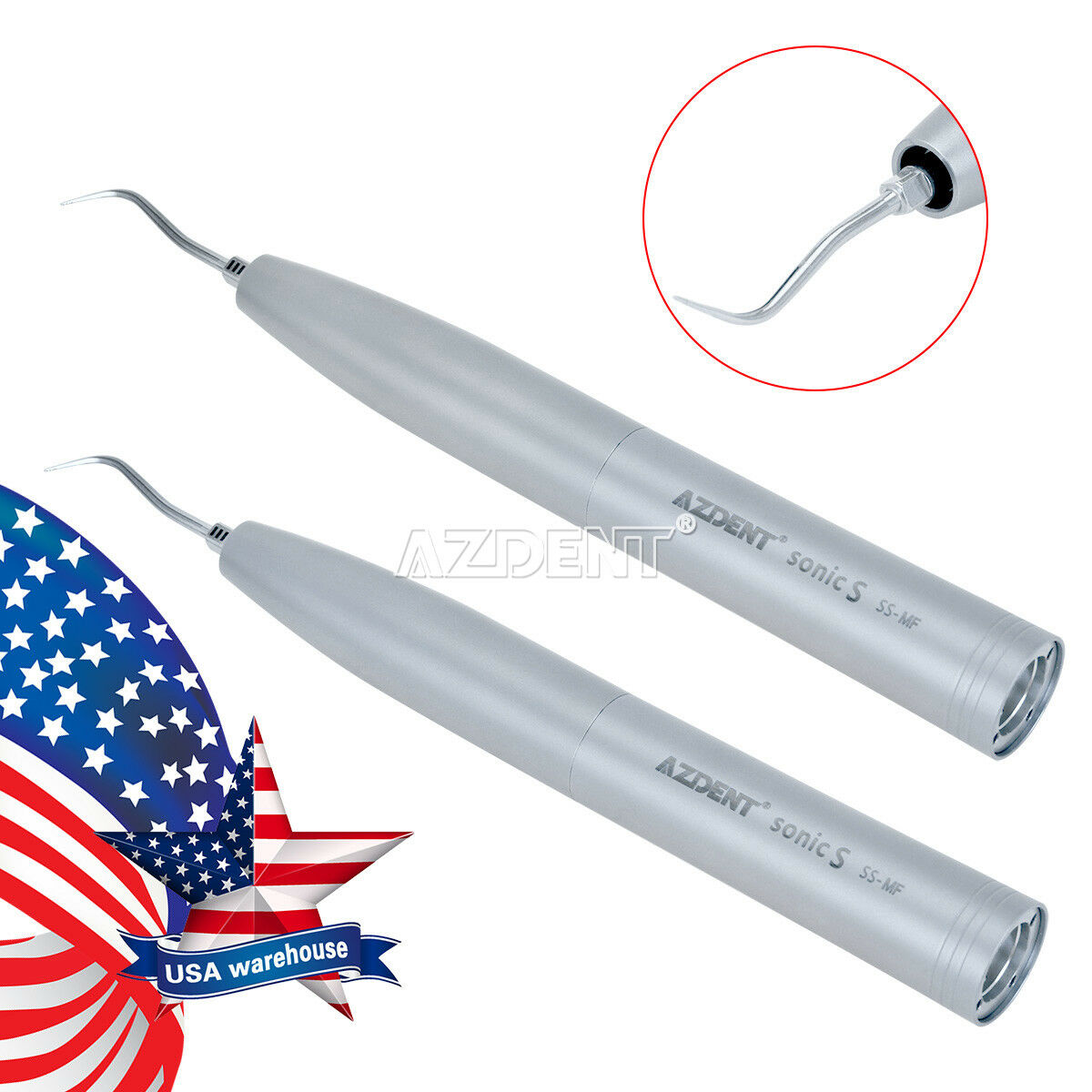 3pcs Dental Air Scaler Handpiece Sonic S for Fit MACHLITE Coupling with 3 Tips